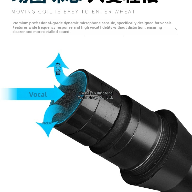 Microfon KTV/scenă – cablat, corp metalic, captare dinamică, anti-feedback, pentru karaoke și conferințe