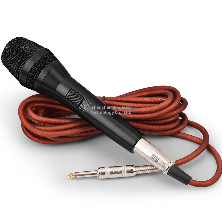 Microfon KTV/scenă – cablat, corp metalic, captare dinamică, anti-feedback, pentru karaoke și conferințe