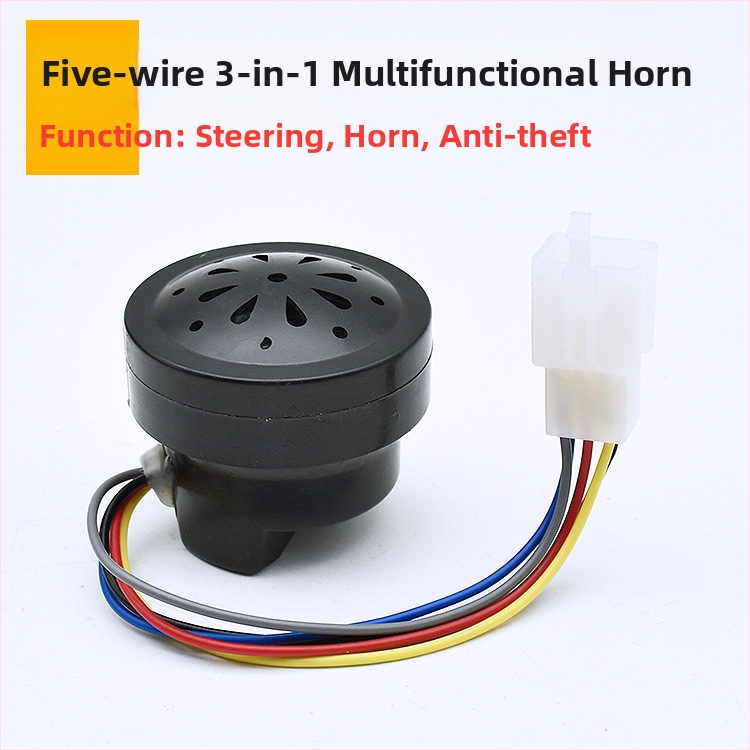 Claxon pentru tricicletă electrică – difuzor 4 în 1, voce de mers înapoi, protecție împotriva furtului (12V, 10W, 1Ω)