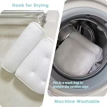Perna de baie cu plasă 3D, ventuze de prindere, antiderapant, poliester, lavabilă la mașină