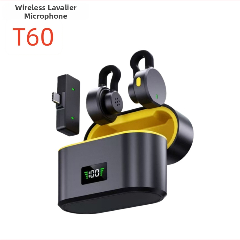 T60 Bežični lavalier mikrofon za prijenos uživo — Bluetooth 5.3, ugrađena baterija 100–300 mAh, trajanje baterije 3–6 h, frekvencijski odziv 20 Hz–20 kHz, SNR ≥60 dB