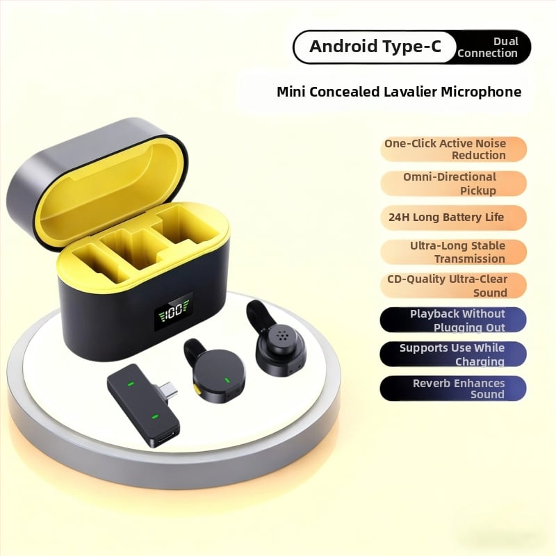 T60 Bežični lavalier mikrofon za prijenos uživo — Bluetooth 5.3, ugrađena baterija 100–300 mAh, trajanje baterije 3–6 h, frekvencijski odziv 20 Hz–20 kHz, SNR ≥60 dB