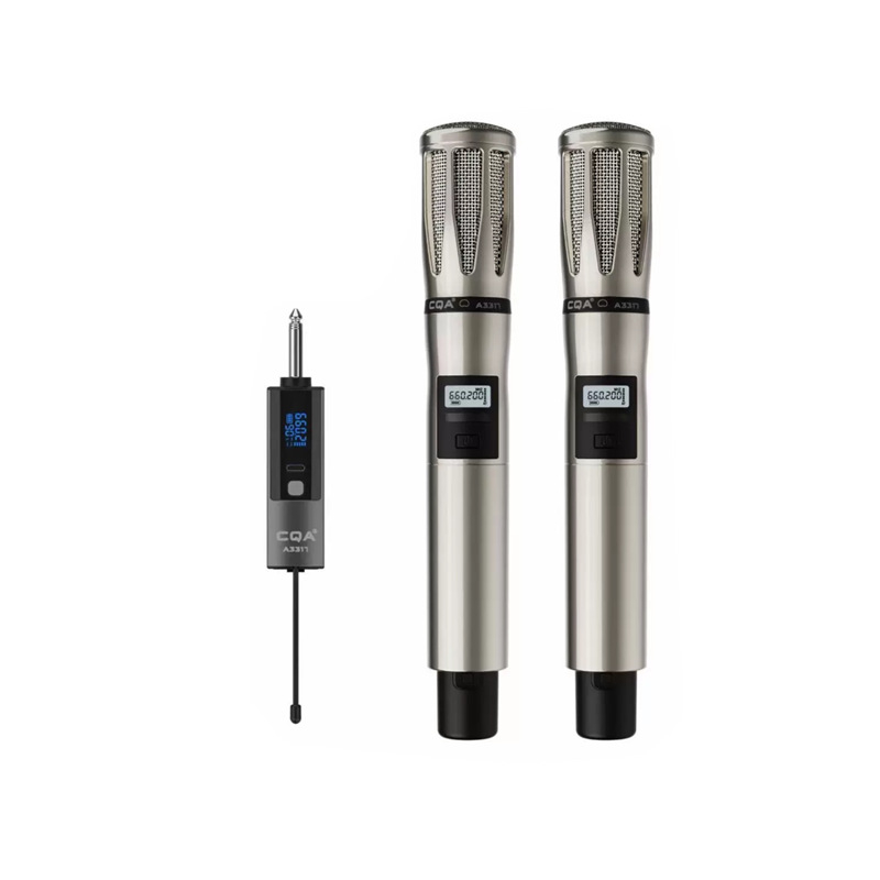 Bežični profesionalni mikrofon CQA3317/3318 — namijenjen za live emitiranje, ugrađena baterija 4000–6000 mAh, frekvencijski odziv 60 Hz–15 kHz
