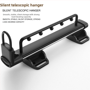 Rastezljiva vješalica za odjeću od aluminijske legure, vodoravna šipka, moderan minimalistički stil, elektroplatiranje, pogodna za drvene ormare