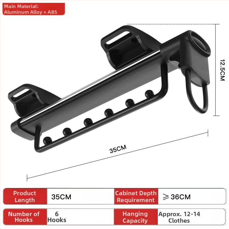 Rastezljiva vješalica za odjeću od aluminijske legure, vodoravna šipka, moderan minimalistički stil, elektroplatiranje, pogodna za drvene ormare