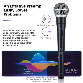 DM1 dinamički mikrofon pretpojačalo i zvučna kartica – SNR <60 dB, Snaga 20