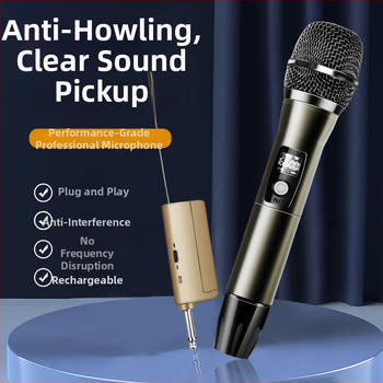 Microfon KTV wireless Sanskrit cu sistem dual 1 la 2 și sistem încorporat de selecție a melodiilor, SNR ≥85dB