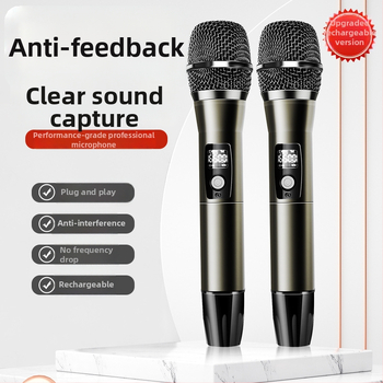 Microfon KTV wireless Sanskrit cu sistem dual 1 la 2 și sistem încorporat de selecție a melodiilor, SNR ≥85dB