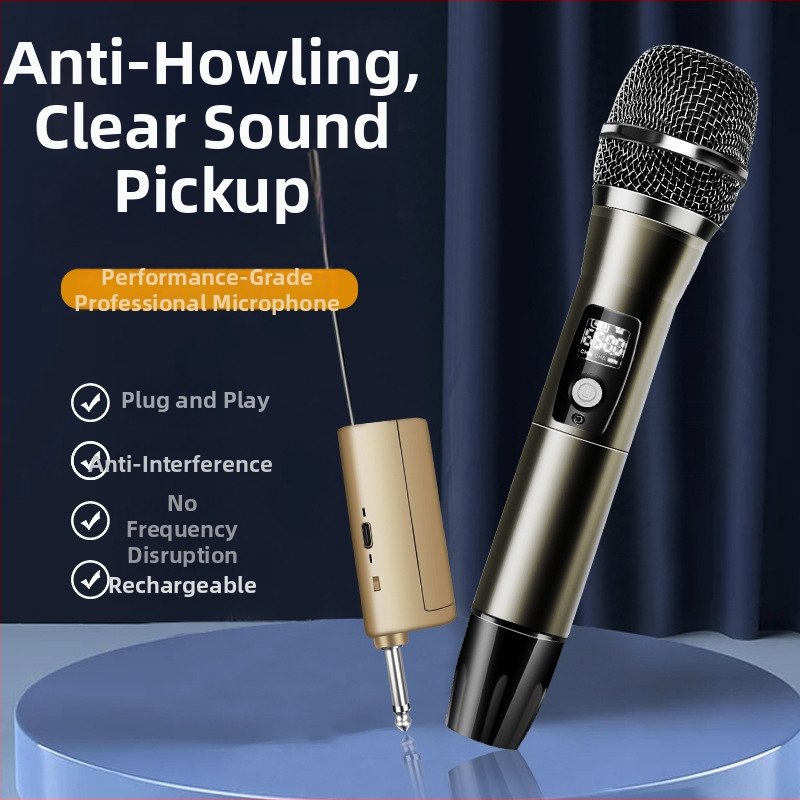 Microfon KTV wireless Sanskrit cu sistem dual 1 la 2 și sistem încorporat de selecție a melodiilor, SNR ≥85dB