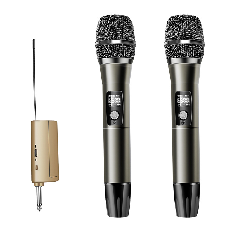 Microfon KTV wireless Sanskrit cu sistem dual 1 la 2 și sistem încorporat de selecție a melodiilor, SNR ≥85dB
