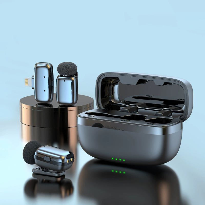 Mini8 lavalier mikrofon za mobilni live streaming, ugrađena baterija, Bluetooth 5.3, SNR ≥70 dB, trajanje baterije 3–6 sati