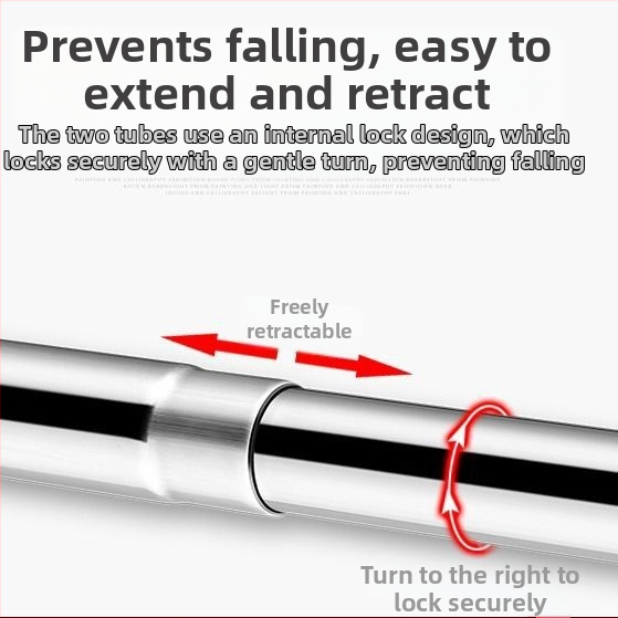 Bară de duș curbată din oțel inoxidabil, telescopică, în formă de L