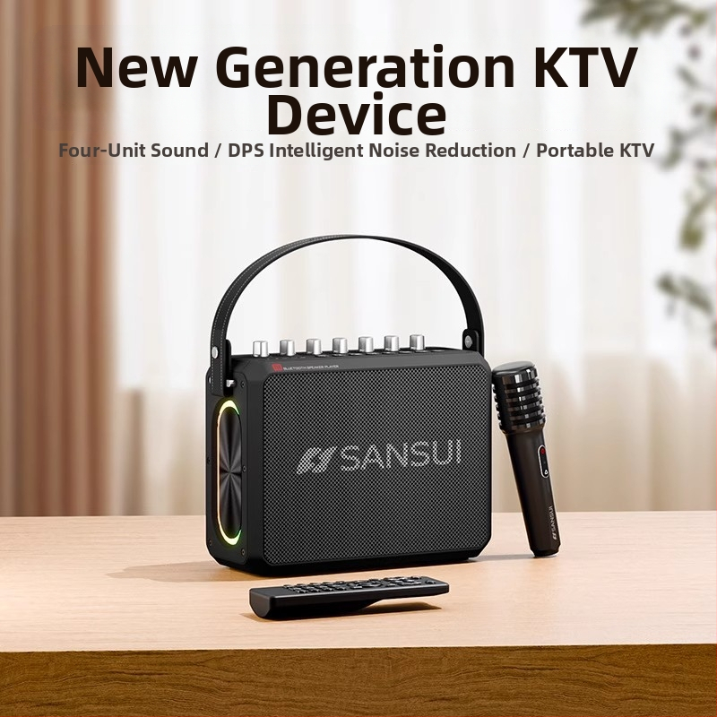 Bluetooth reproduktor na karaoke pre vonkajšie použitie, všetko v jednom s vstavanou batériou, 75W, frekvenčné pásmo 100Hz-20kHz, SNR ≥70dB, 4000–6000mAh