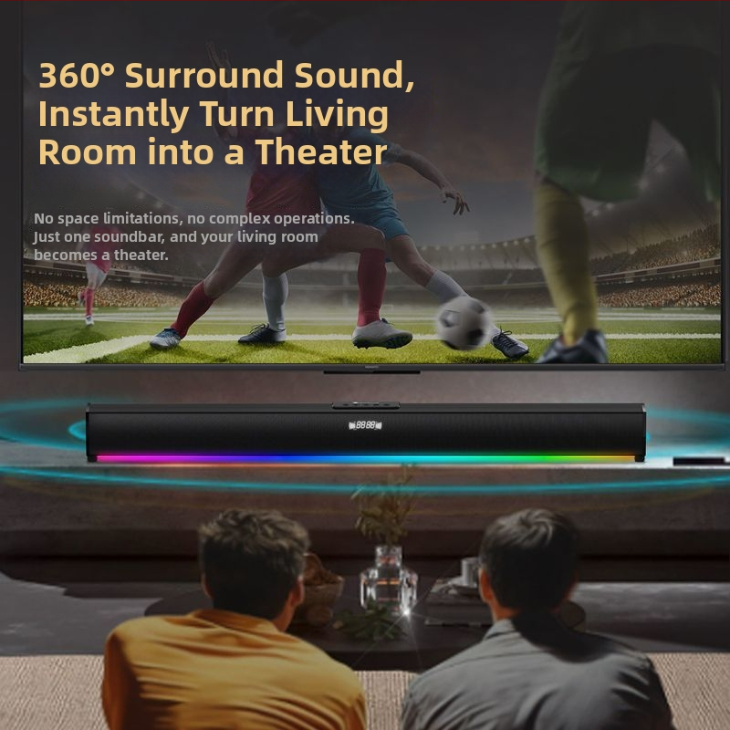 Soundbar pentru TV cu microfon wireless de karaoke — sistem cu 4 difuzoare, Bluetooth 5.3, rază de 10 m, baterie încorporată de 2000–4000 mAh