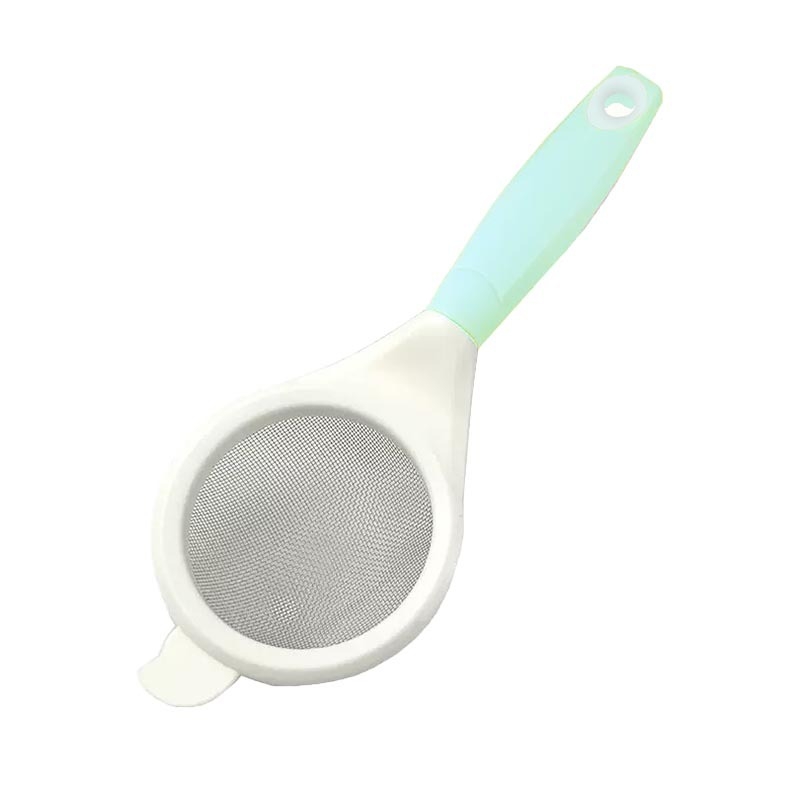 Sită de făină din oțel inoxidabil, cu mâner din lemn, plasă filtrantă, design modern