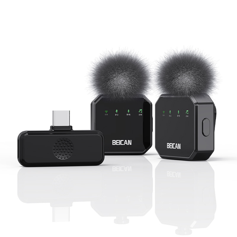 Microfon lavalier wireless pentru telefonul mobil — clip-on microfon pentru live streaming și înregistrări video — baterie încorporată, autonomie 6–8 ore, SNR ≥85 dB, capacitate baterie 50–100 mAh, putere nominală 5