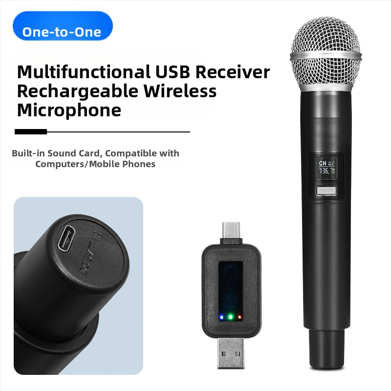 USB kabelski dinamički mikrofon, model K58, za pjevanje, prijenos uživo i podučavanje; frekvencijski odziv 60 Hz–15 kHz, SNR ≥ 70 dB, USB priključak