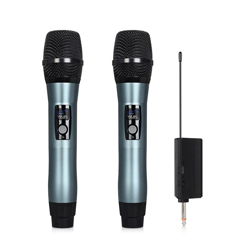 Microfon wireless metal reîncărcabil pentru scenă, model S7, microfon dynamic din aliaj de aluminiu, răspuns în frecvență 60 Hz–15 kHz, SNR ≥60 dB, baterie 1000–1200 mAh, autonomie 3–6 h