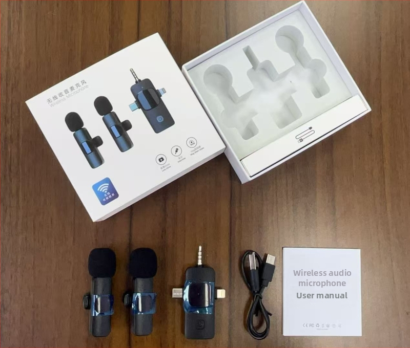 K15 Microfon Lavalier Wireless 3 în 1 pentru streaming live — Omnidirecțional, 20 Hz-20 kHz, Bluetooth 5.1, Baterie încorporată, 1–3 h