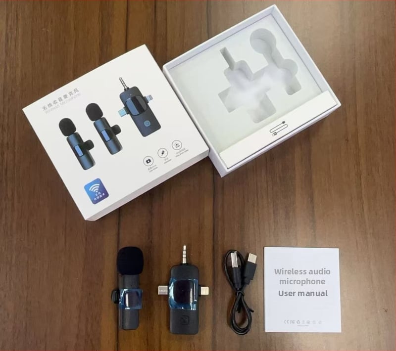 K15 Microfon Lavalier Wireless 3 în 1 pentru streaming live — Omnidirecțional, 20 Hz-20 kHz, Bluetooth 5.1, Baterie încorporată, 1–3 h