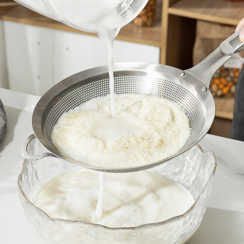 Colander din oțel inoxidabil 316L pentru lapte de soia – filtru de bucătărie cu cârlig unic, protecție împotriva arsurilor