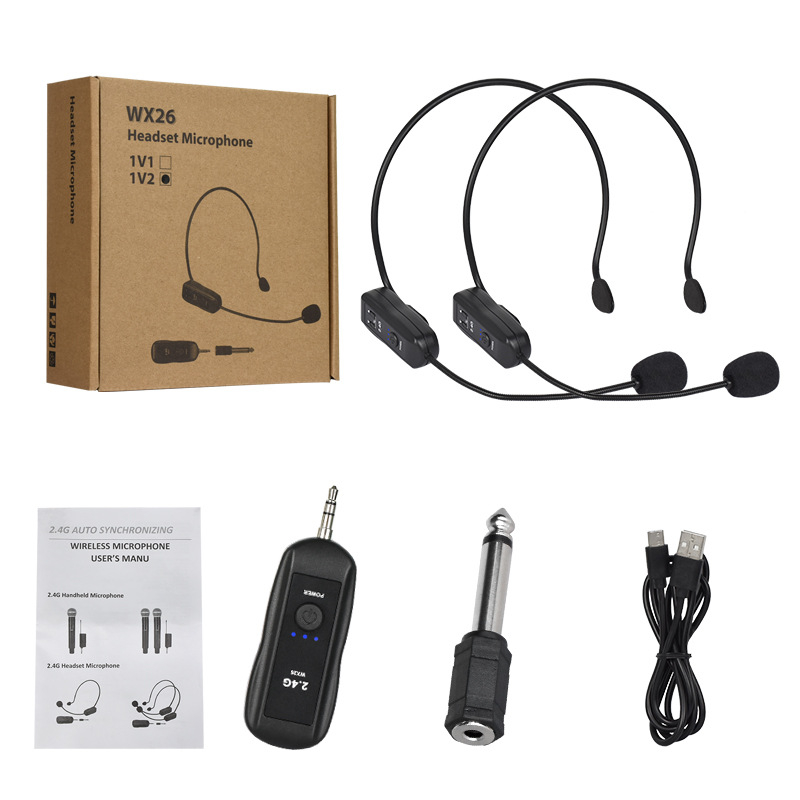 Lavalier mikrofon uz pojačalom i mikserom za scenu, model G-244, frekvencijski raspon 20 Hz–20 kHz, SNR ≥75 dB, nominalna snaga 2