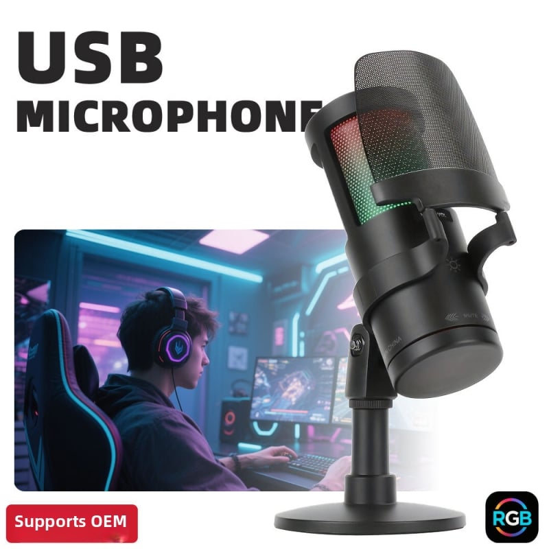 KM8 USB stolni kondenzatorski mikrofon za računalo — frekvencijski raspon 20 Hz–20 kHz, SNR ≥85 dB