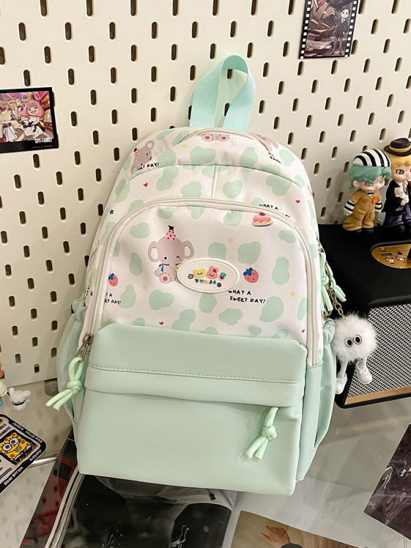 Rucsac SP-9020, din nylon ușor, bretele curbate, imprimeu animal, stil campus tineresc