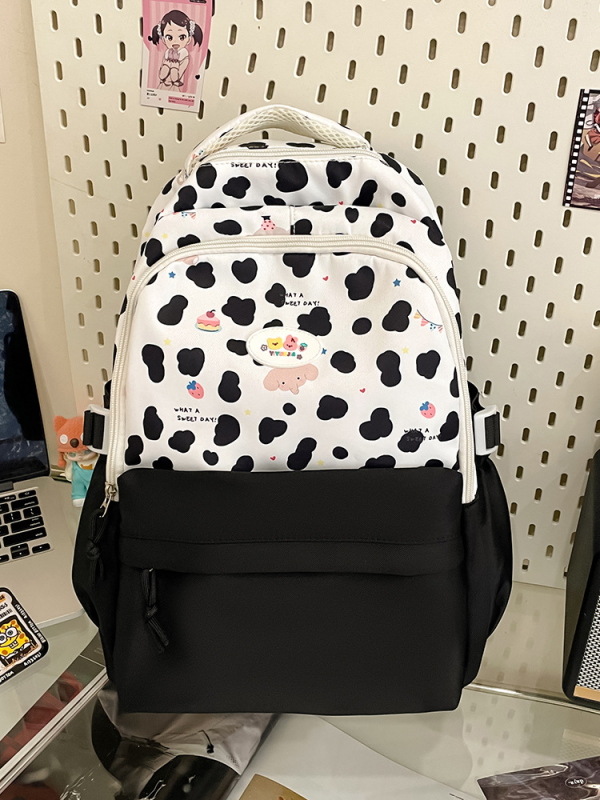 Rucsac SP-9020, din nylon ușor, bretele curbate, imprimeu animal, stil campus tineresc