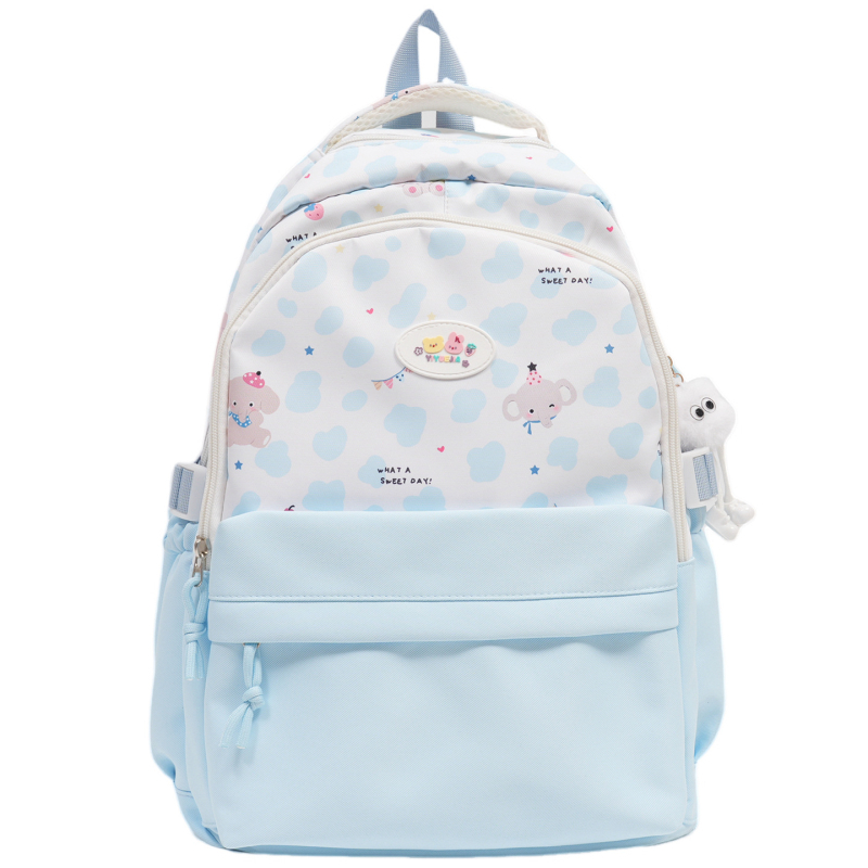 Rucsac SP-9020, din nylon ușor, bretele curbate, imprimeu animal, stil campus tineresc