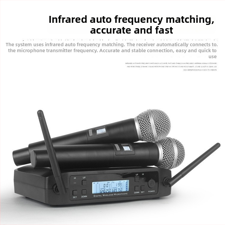 Microfon de mână KTV/performanță, pentru scenă și casă, 60Hz-15kHz, SNR ≥70dB, baterie detașabilă 300–500mAh, corp din metal