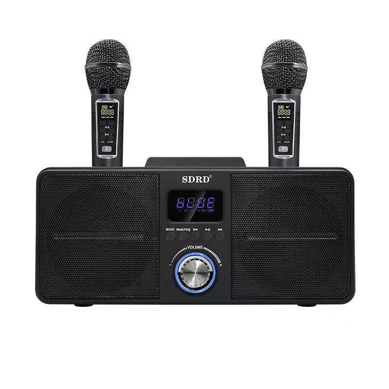 SD309 Sistem karaoke all-in-one cu microfon încorporat, Bluetooth stereo, conectivitate TV și telefon — baterie 4000–6000 mAh; răspuns în frecvență 100 Hz–20 kHz; SNR ≥70 dB; putere nominală 20 W; autonomie 3–6 ore