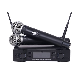 deresi WM-210 Vezeték nélküli mikrofonrendszer, egy–két vevővel, UHF automatikus frekvenciabeállítás, oktatás és éneklés