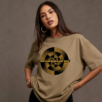 Tricou din bumbac 100% imprimat, croială lejeră, mâneci scurte, guler rotund