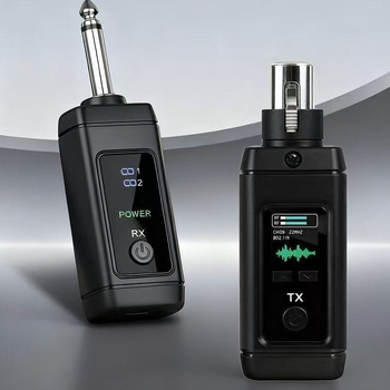 Μετατροπέας ενσύρματου σε ασύρματο μικροφώνου: πομπός–δέκτης, One-to-One/One-to-Two, 2.4G, δυναμικό καρδιοειδές μικρόφωνο, εύρος 60 Hz–15 kHz