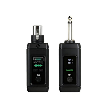 Μετατροπέας ενσύρματου σε ασύρματο μικροφώνου: πομπός–δέκτης, One-to-One/One-to-Two, 2.4G, δυναμικό καρδιοειδές μικρόφωνο, εύρος 60 Hz–15 kHz