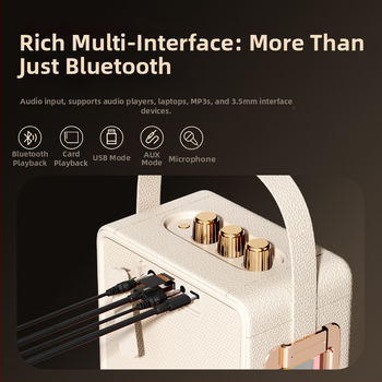 Karaoke Bluetooth reproduktor s mikrofónom, všetko v jednom, 40W, zabudovaná batéria 2000–4000mAh, Bluetooth 5.3, frekvenčný rozsah 40Hz–20kHz, IPX4, dva reproduktory, Hi‑Fi zvuk