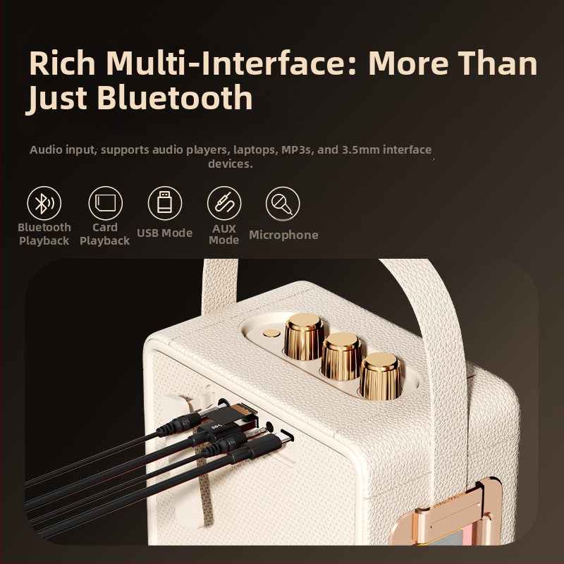 Karaoke Bluetooth reproduktor s mikrofónom, všetko v jednom, 40W, zabudovaná batéria 2000–4000mAh, Bluetooth 5.3, frekvenčný rozsah 40Hz–20kHz, IPX4, dva reproduktory, Hi‑Fi zvuk