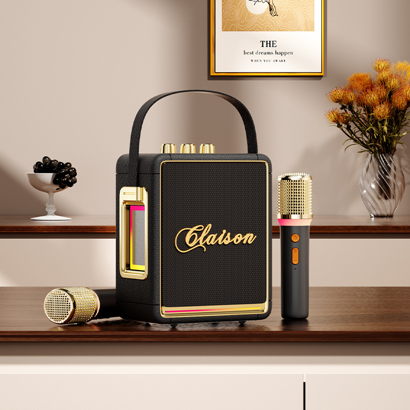 Karaoke Bluetooth ηχείο με ενσωματωμένο μικρόφωνο, όλα-σε-ένα, 40W, μπαταρία 2000–4000 mAh, Bluetooth 5.3, εύρος συχνοτήτων 40Hz–20kHz, IPX4, δύο ηχεία, Hi‑Fi ήχος