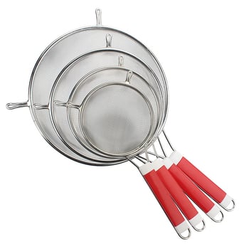 Platinum rozsdamentes acél konyhai szűrőedény hálóval – csúszásmentes, dupla kampó, égési védelem