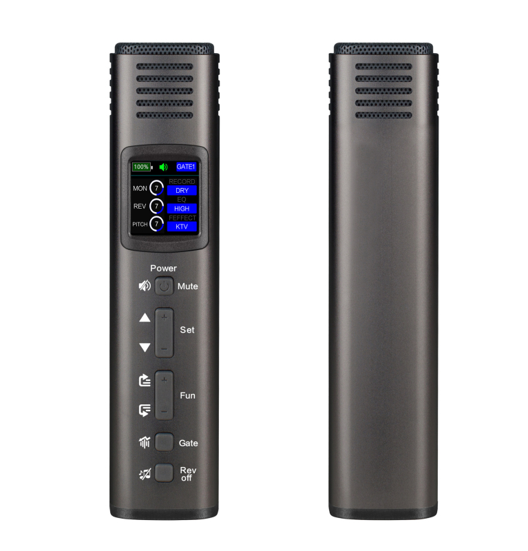 JUSEDZ Vezeték nélküli hangkártyás mikrofon — kondenzátor mikrofon élő streamekhez, karaoke-hoz és felvételhez; 60 Hz–15 kHz, SNR ≥75 dB, névleges teljesítmény 20W, beépített akkumulátor