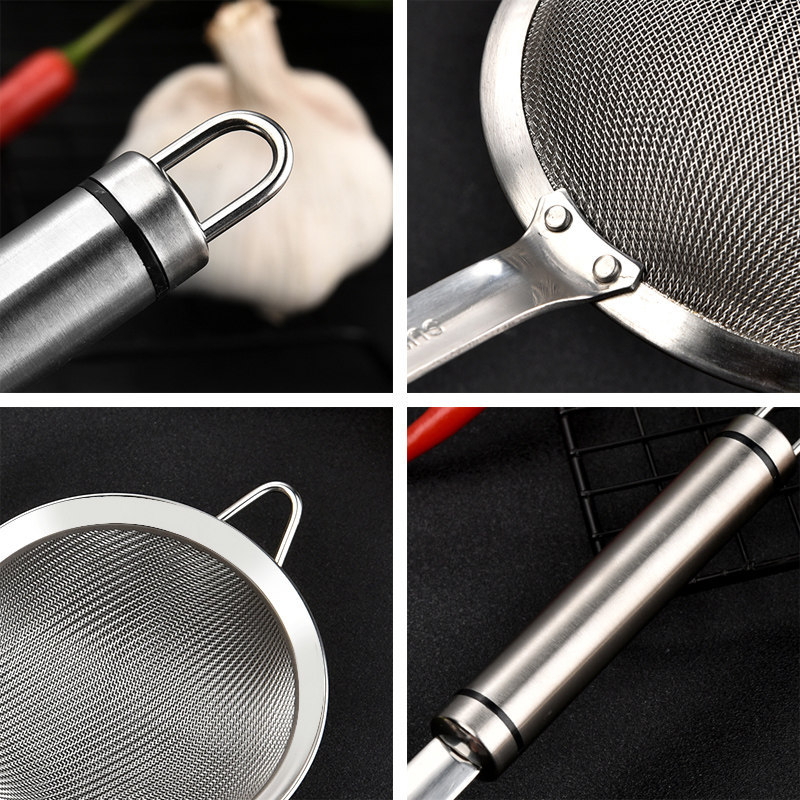 Sita de mână din oțel inoxidabil 304 – pentru cernerea prafului la coacere și hrana pentru bebeluși, anti-alunecare, rezistentă la căldură, plasă de filtrare