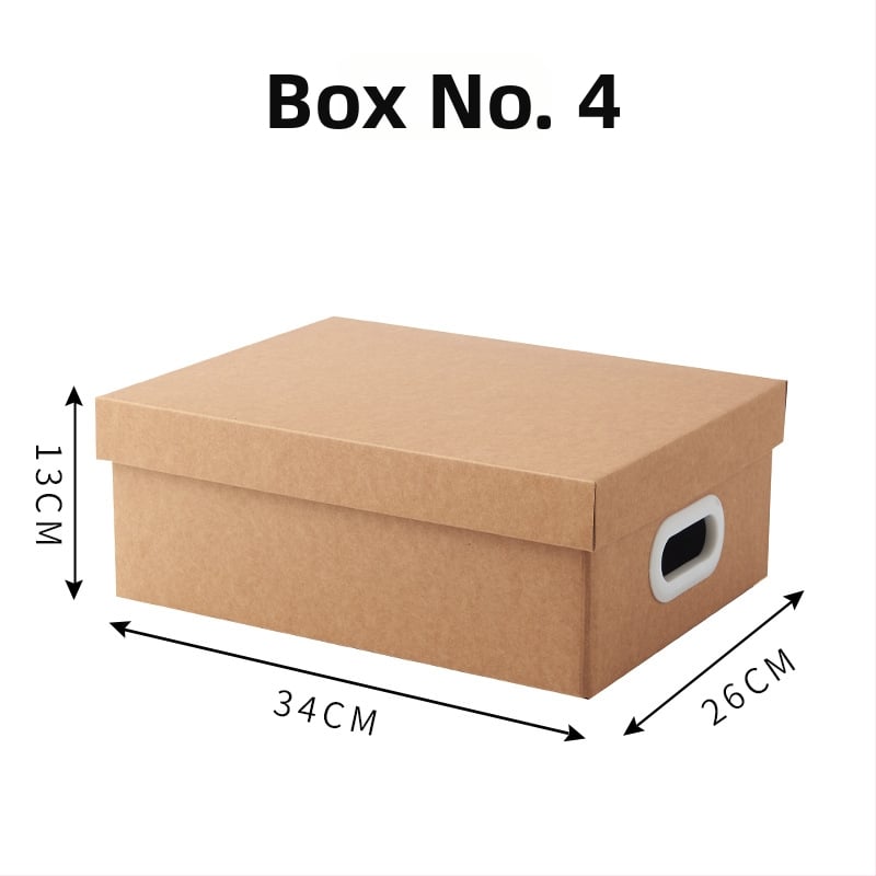 Κουτί αποθήκευσης από Kraft χαρτί με καπάκι, αναδιπλώσιμο, χωρητικότητα 2 L, για παπούτσια, εσώρουχα και πουλόβερ, μοντέρνο μινιμαλιστικό στυλ