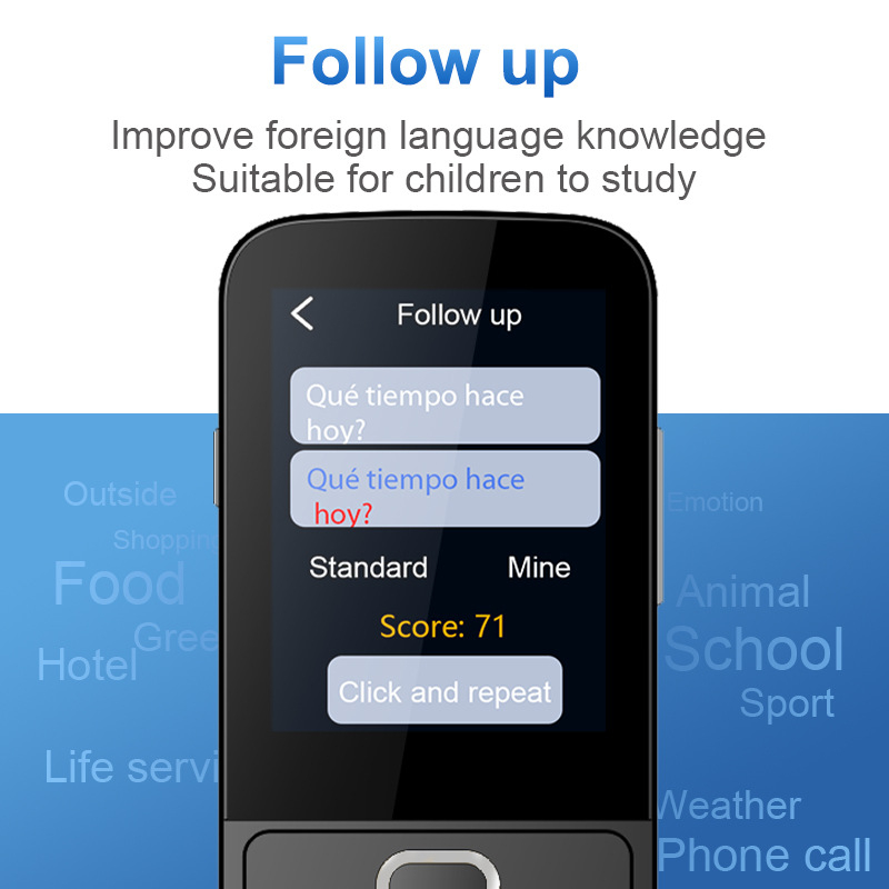 T10 translator WiFi cu traducere offline și traducere foto, Android OS, ecran de 2,4 inch, rază wireless de 5 m