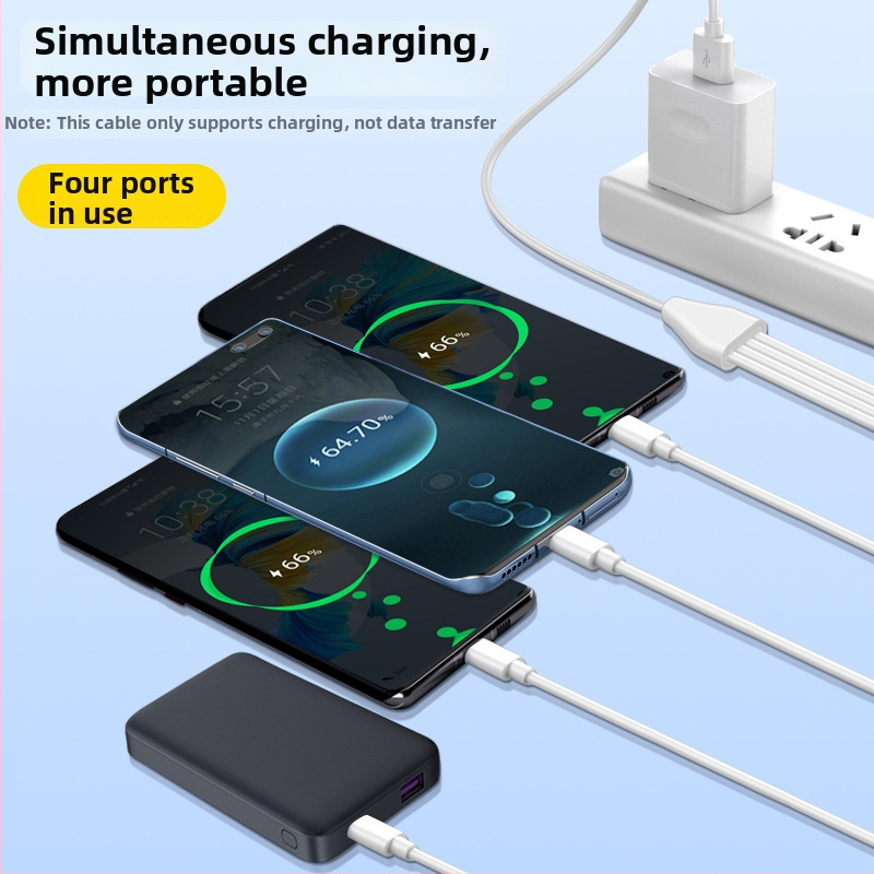 Digital Fox Type-C USB καλώδιο τροφοδοσίας με 4 θύρες