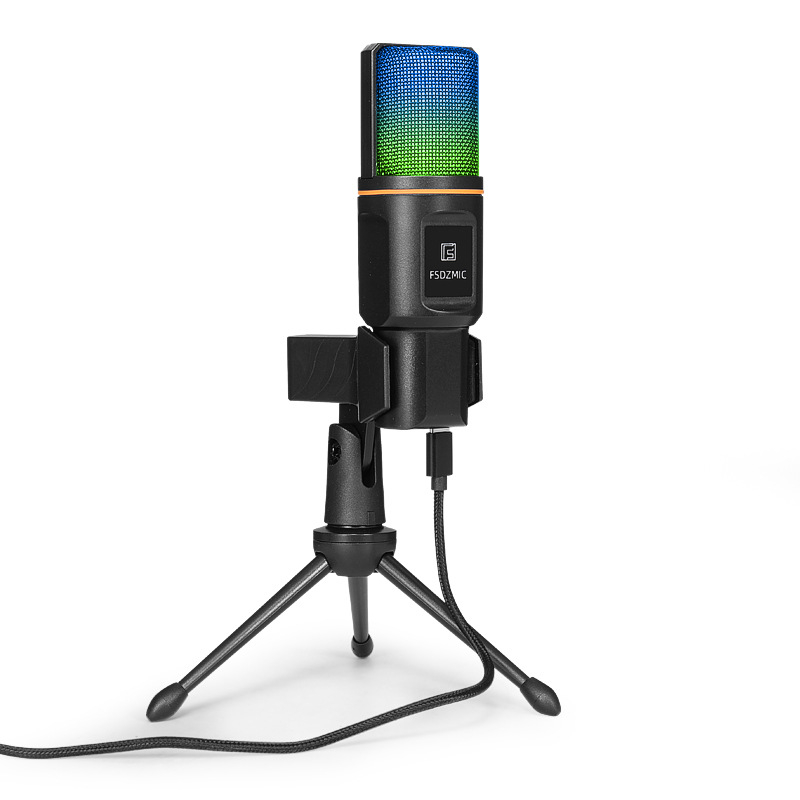 USB kondenzátor mikrofon élő közvetítéshez és karaokehoz Bluetooth 5.3-mal, kardioid felvételi üzemmód, 20 Hz–20 kHz, SNR ≥75 dB, USB interfész, kompatibilis mobil- és számítógépes eszközökkel