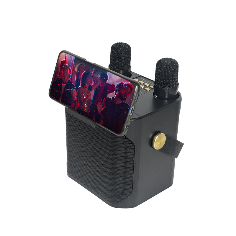 Karaoke Bluetooth zvučnik s dva mikrofona, ugrađena baterija 1200–2000 mAh, 10W, BT 5.0, 150–20000 Hz, SNR ≥85 dB
