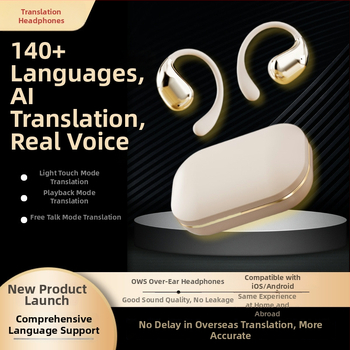 EverTouch DW32 AI έξυπνος μεταφραστής Bluetooth για ταξίδια – ακουστικό με βραχίονα για το αυτί, πολυγλωσσικός μεταφραστής, Bluetooth 4.0, συμβατό με iOS & Android