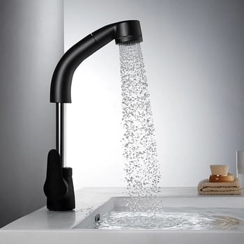 Glava tuša za umivaonik u frizerskom salonu, ABS, brzo postavljanje, elektroplatirani završetak, kišna funkcija, moderni minimalistički stil