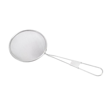 Skimmer din oțel inoxidabil cu sită fină pentru ulei și lichide — oțel inoxidabil non-magnetic, protecție împotriva arsurilor, design minimalist modern, cod produs T325